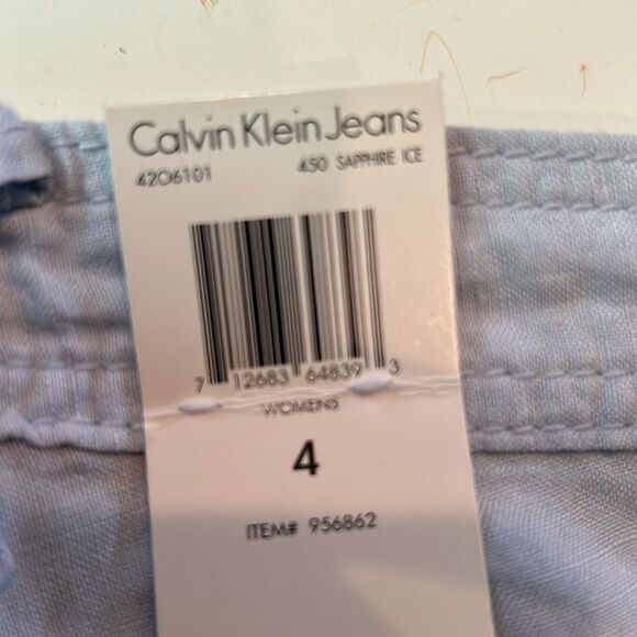 Calvin Klein new with tags linen blend light blue shorts size 4 - Picture 5 of 10